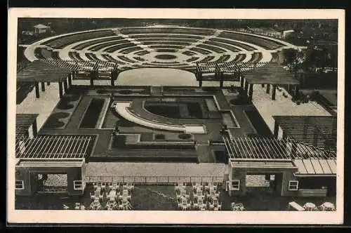 AK Essen, GRUGA Grosse Ruhrländische Gartenbau-Ausstellung 1929, Blick auf Pergolagarten und Dahlien-Arena