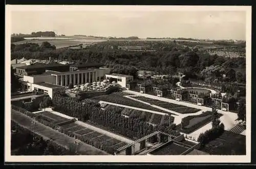 AK Essen, grosse Garten-Ausstellung 1931, Blick vom Radioturm auf Begoniengarten
