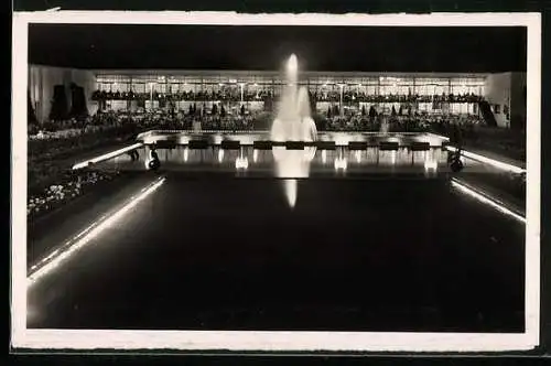 AK Essen, Abendbeleuchtung im Grugapark