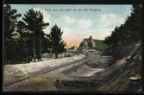AK Timmenrode, Blick v.d. Bahn auf die alte Kuxburg