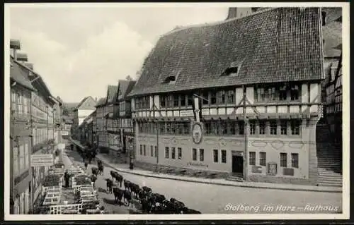 AK Stolberg i. Harz, Kuhtrieb am Rathaus