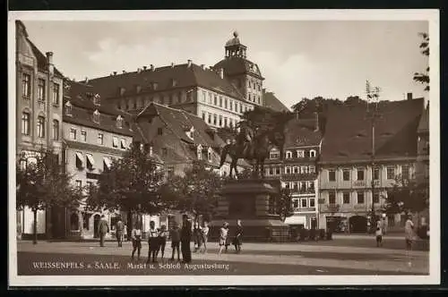 AK Weissenfels a. Saale, Markt und Schloss Augustusburg