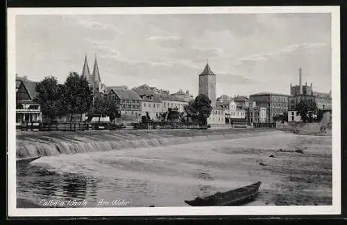 AK Calbe / Saale, Am Wehr