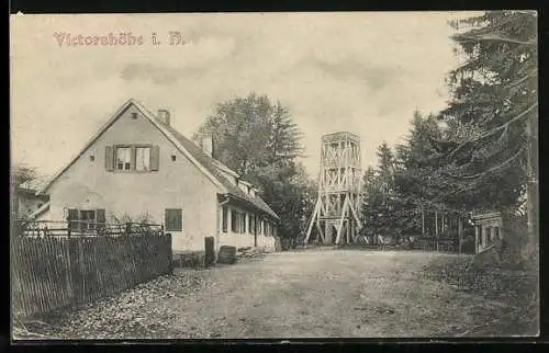 AK Gernrode / Harz, Gasthaus Victorshöhe mit Aussichtsturm