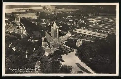 AK Saaleck / Saale, Fliegeraufnahme von der Rudelsburg