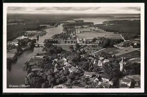 AK Prieros /Mark, Ortsansicht vom Flugzeug aus