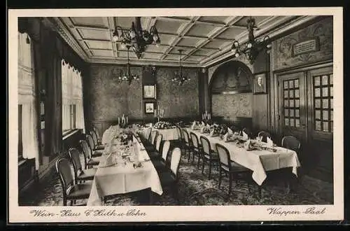AK Berlin-Tiergarten, Weinhaus C. Huth & Sohn, Wappen-Saal, Linkstr. 45