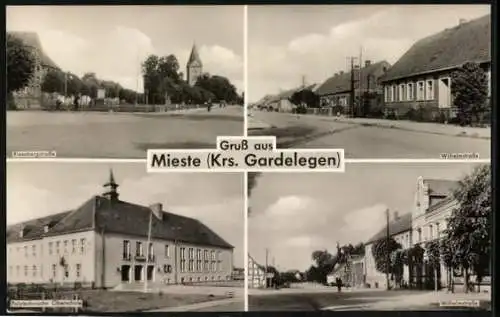 AK Mieste, Riesenbergstrasse, Wilhelmstrasse, Polytechnische Oberschule