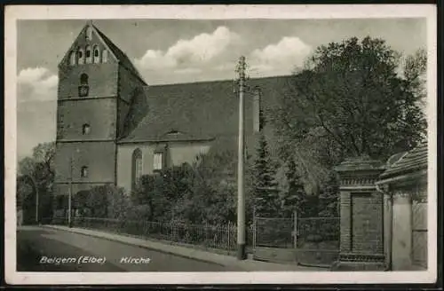 AK Belgern / Elbe, Blick auf die Kirche