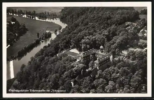 AK Lichtenwalde, Schlossgaststätte, Fliegeraufnahme