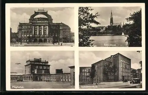 AK Chemnitz, Opernhaus, Flughafen, Schlossteich, Industrieschule