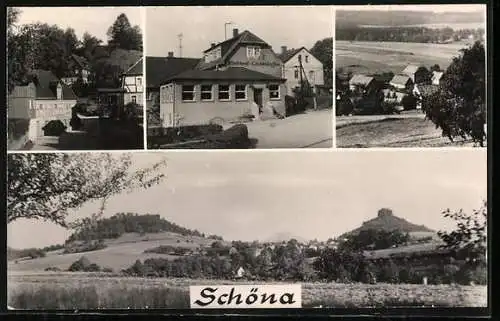AK Schöna / Sächsiche Schweiz, Bäckerei Lindenkaffee, Ortsansichten