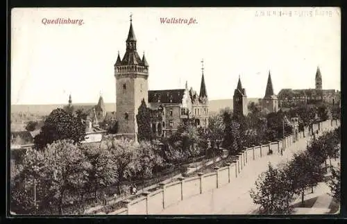AK Quedlinburg, Partie an der Wallstrasse