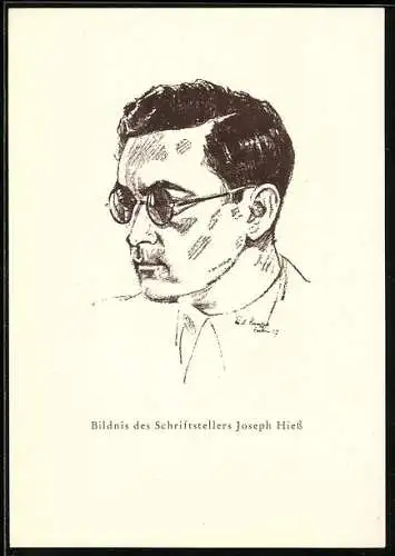 AK Portrait des Schriftstellers Joseph Hiess
