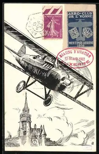 AK Auxerre, Meeting d`Aviation 1932, Flugzeug
