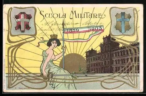 AK Scuola Militare, Wappen, Jugendstil
