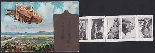 Leporello-AK Neustadt /Orla, Ortsansichten mit Zeppelin