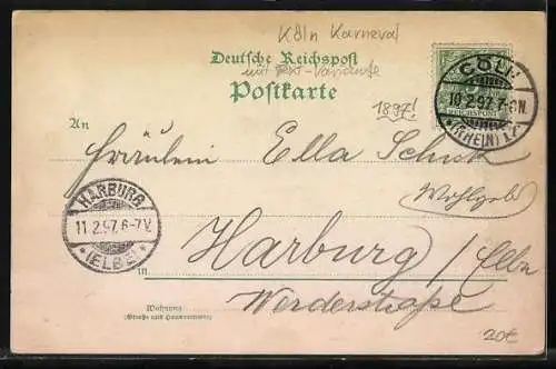 Lithographie Kölner Carneval, Kölner Bauer und Jungfrau