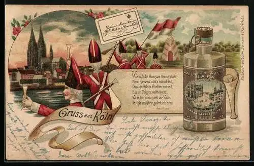 Lithographie Köln, Reklame für Parfüm Kölnisch Wasser