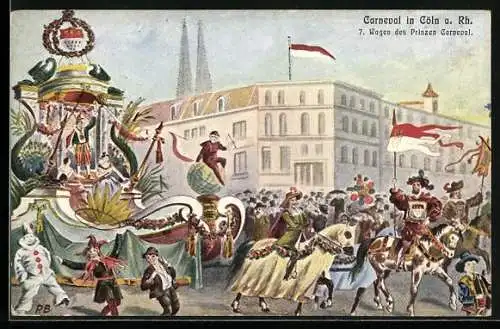 Künstler-AK Köln a. Rh., Carneval mit 7. Wagen des Prinzen Carneval