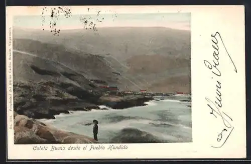 AK Pueblo Hundido, Caleta Buena desde el Pueblo Hundido