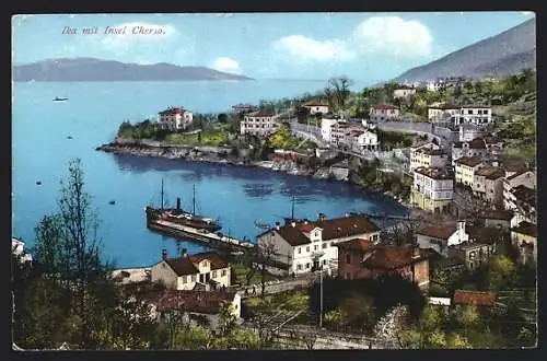 AK Ika, Ortspanorama mit der Insel Cherso