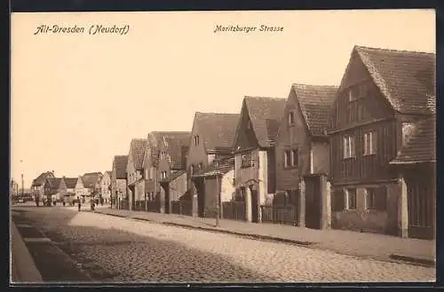 AK Dresden-Neudorf, Blick zur Moritzburger Strasse