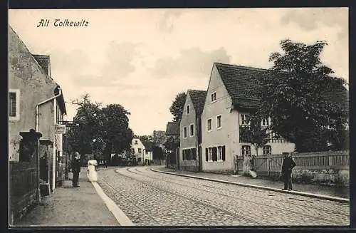 AK Dresden-Tolkewitz, Cigarren-Handlung, Strassenpartie
