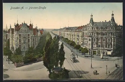 AK Dresden-A., Strassenbahn, Fürsten-Strasse