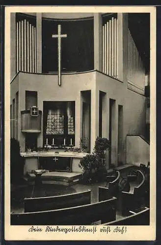 AK Essen-Altstadt / Ruhr, Auferstehungskirche der evgl. Gemeinde, Bauhaus, Manteuffelstrasse