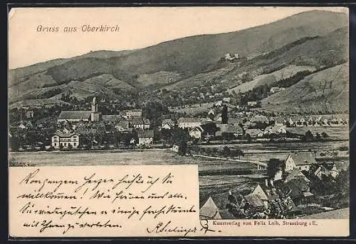 AK Oberkirch / Baden, Teilansicht mit Kirche