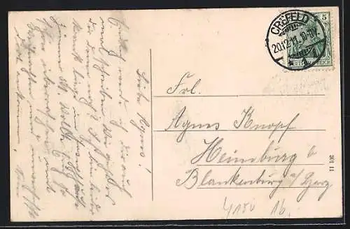 AK Crefeld, Ostwall mit Kaiserlichem Postamt