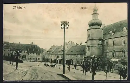 AK Mücheln / Geiseltal, Markt mit Gasthaus Ratskeller