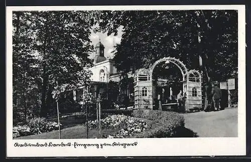 AK Bad Landeck, Eingang zum Kurpark