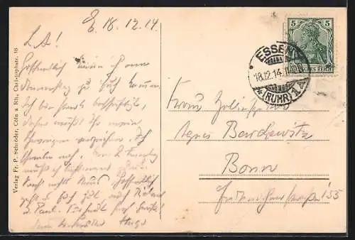 AK Essen /Ruhr, Hotel Handelshof, Inh. H. Rühmann, Strassenbahn