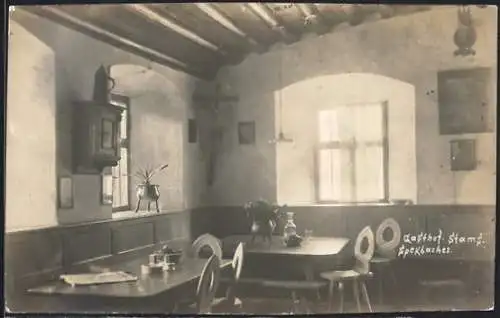 Foto-AK Stams, Gasthof Spekbacher, Innenansicht