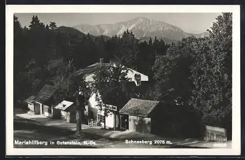 AK Mariahilfberg in Gutenstein, Ortspartie mit Schneeberg