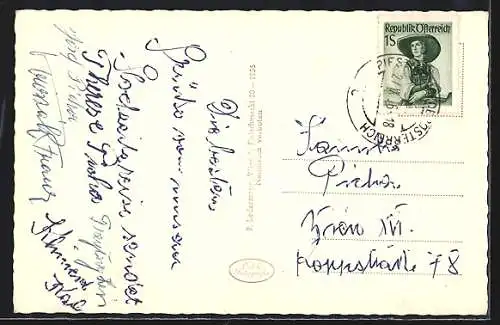 AK Dreistetten, Gasthof Zum lustigen Scherrerwirt, Auto