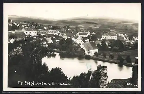 AK Gr. Siegharts /N. Ö., Blick auf den Mühlteich