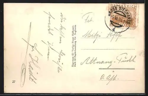 AK Gross-Siegharts, See mit Blick auf den Ort