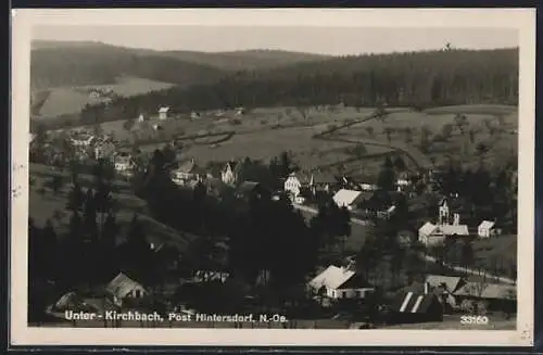 AK St. Andrä-Wördern, Unter-Kirchbach, Ortsansicht mit Strasse und kleiner Kirche