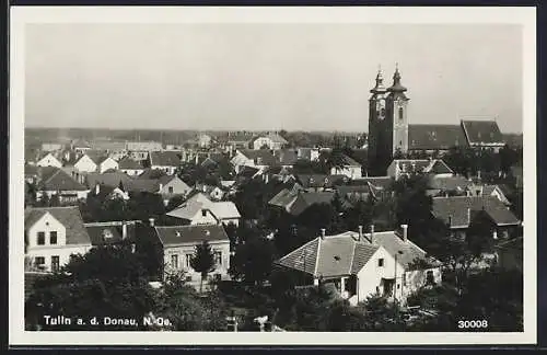 AK Tulln a. d. Donau, Teilansicht des Ortes mit Blick auf die Kirche