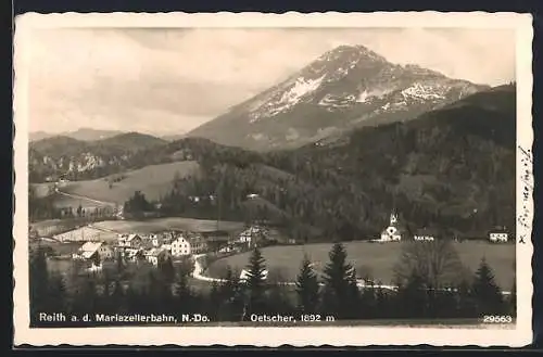 AK Reith a. d. Mariazellerbahn, Ortsansicht mit Oetscher
