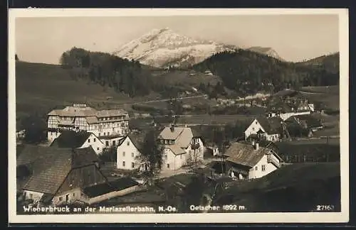 AK Wienerbruck an der Mariazellerbahn, Ortsansicht mit Oetscher
