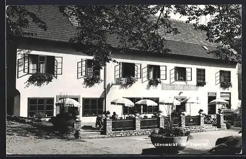 AK Altenmarkt im Yspertal, Haiders Gasthof zur Linde mit Strasse