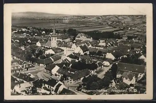 AK Haugsdorf /N.-D., Ortsansicht vom Flugzeug aus