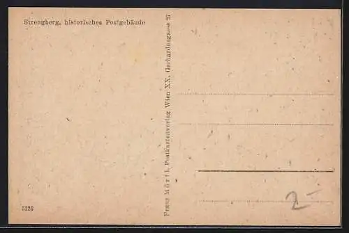 AK Strengberg, Ansicht mit historischem Postgebäude