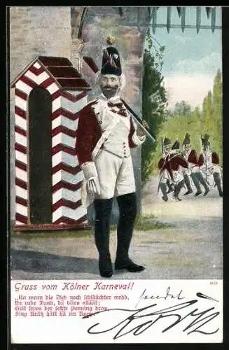 AK Köln, Karneval, Soldaten beim Tanz