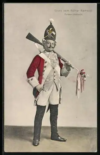 AK Funken-Infanterist auf dem Kölner Karneval