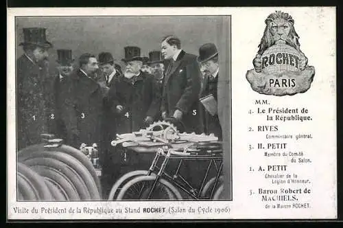 AK Rochet Paris, le Président de la République au Stand Rochet, Salon du Cycle 1906